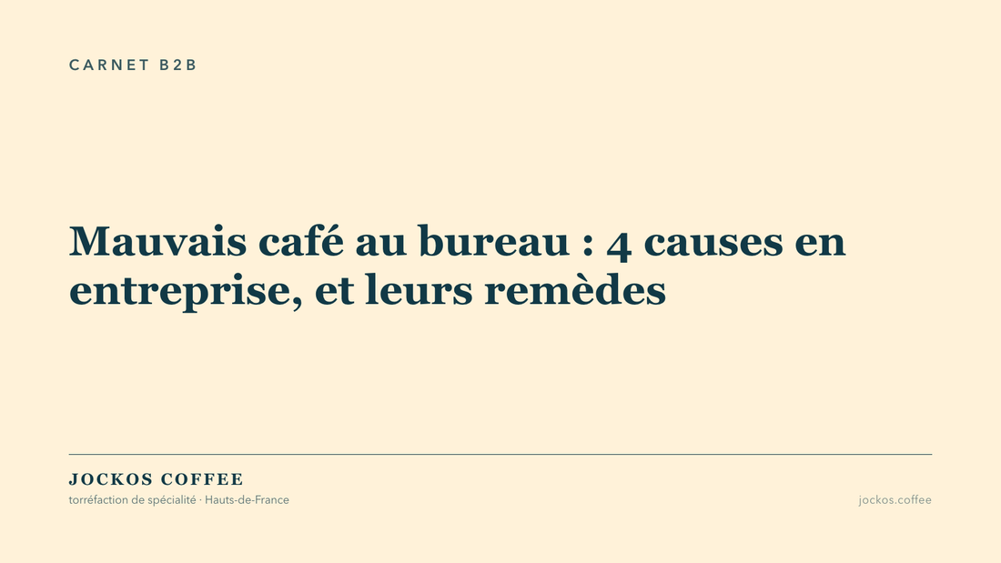 Tuile typographique : le café au bureau en entreprise, pourquoi il est mauvais