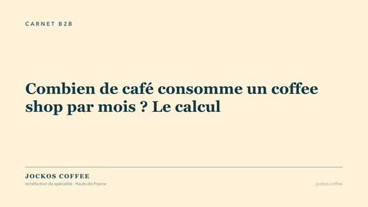 Tuile typographique : consommation café coffee shop, le calcul en kg par mois