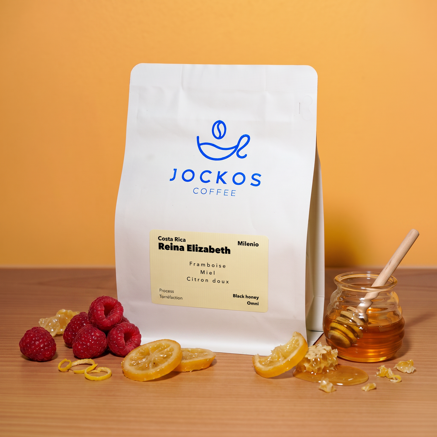 Costa Rica Reina Elizabeth, café black honey Jockos Coffee : framboise, miel, citron doux