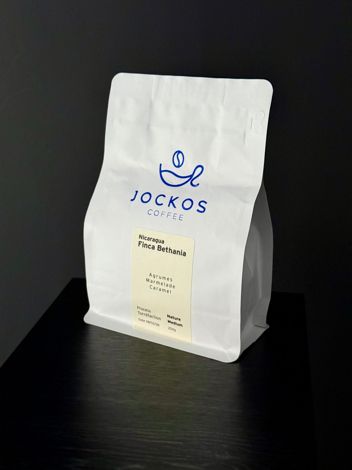 Café Nicaragua Finca Bethania, sachet de café en grains de spécialité, score SCA 88,5, Jockos Coffee