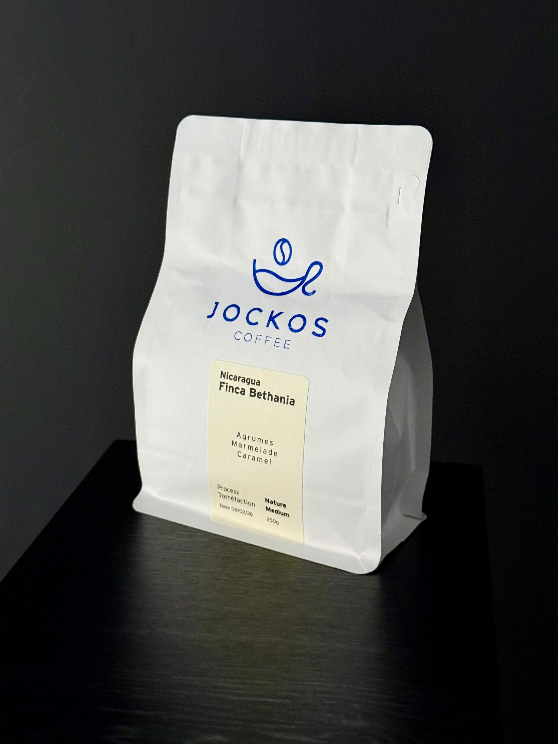 Café Nicaragua Finca Bethania, sachet de café en grains de spécialité, score SCA 88,5, Jockos Coffee