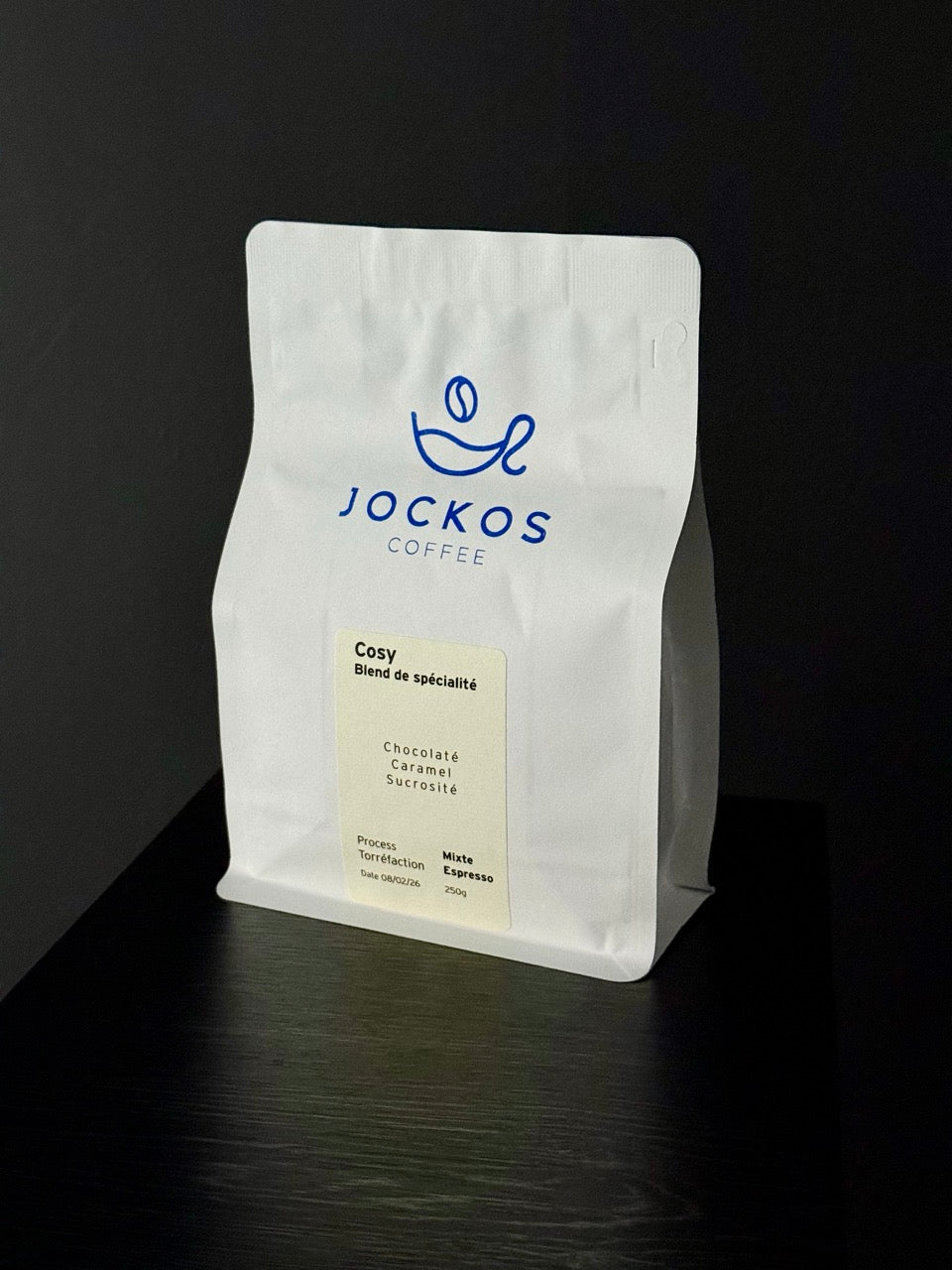 Café Cosy Blend espresso — sachet café en grains | Jockos Coffee