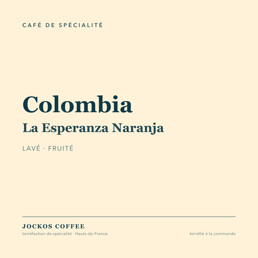 Colombia La Esperanza Naranja, café de spécialité lavé, Jockos Coffee