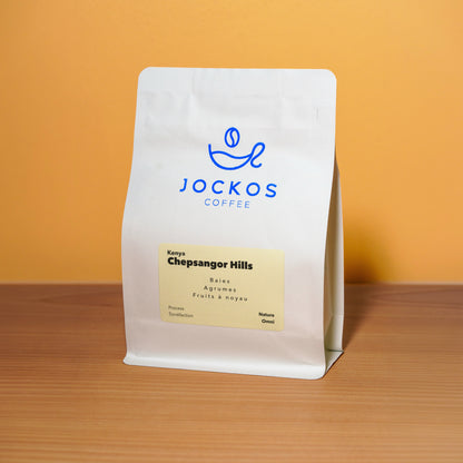 Sachet de Kenya Chepsangor Hills, café de spécialité naturel, Jockos Coffee