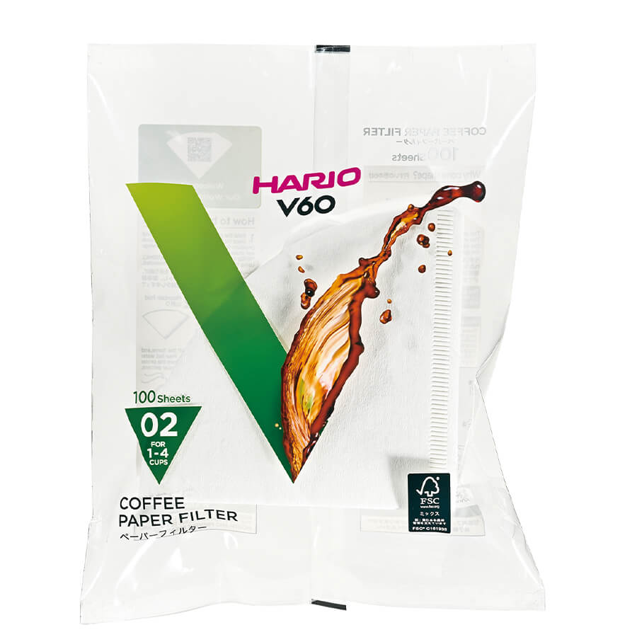 Filtres V60 Hario 02 blanc - Jockos Coffee