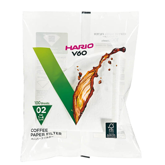 Filtres V60 Hario 02 blanc - Jockos Coffee